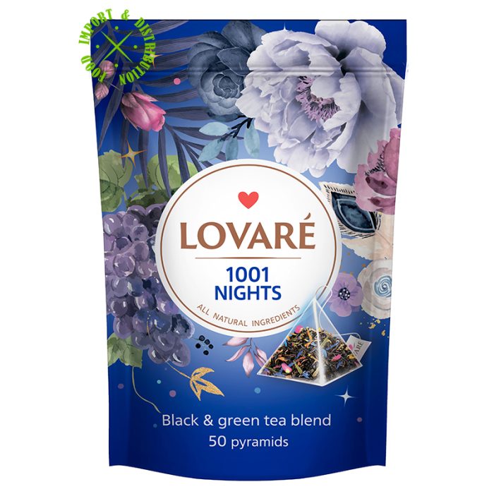Herbata Lovare mieszanka ziołowa ekspresowa "1001 Noc" Doypack [50 piram. x 2g]