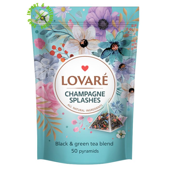 Herbata Lovare mieszanka ekspresowa "Splashes of Champagne" Doypack [50 piram. x 2g]