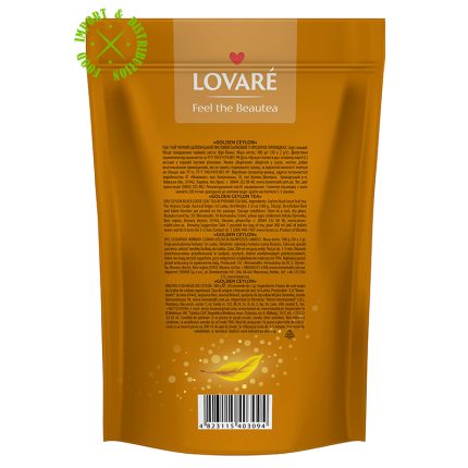 Herbata Lovare czarna ekspresowa "Golden Ceylon" Doypack [50 piram. x 2g]
