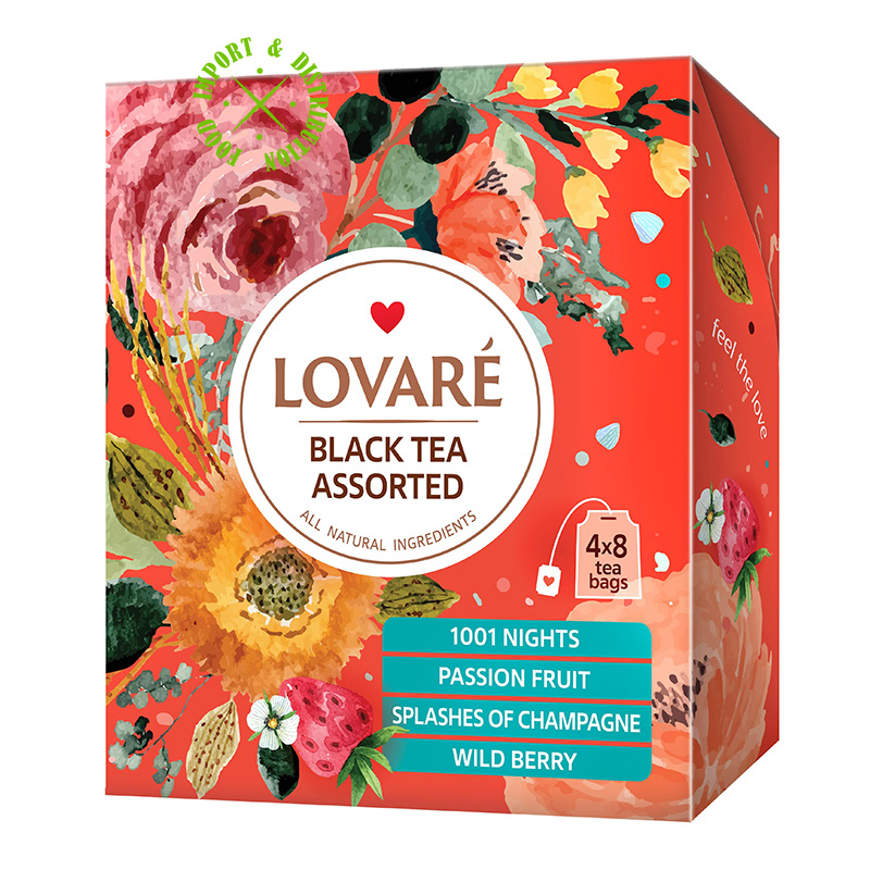 Herbata Lovare Zestaw czarnych herbat z dodatkami "Assorted Black" [32 tor. po 2g]