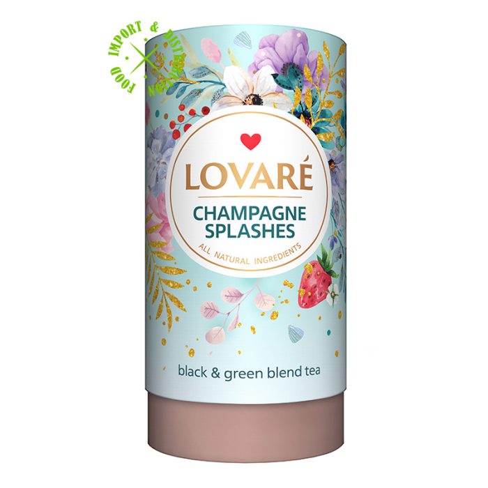 Herbata Lovare czarna i zielona "Splashes of Champagne" liściasta [1 TUBA = 80g]