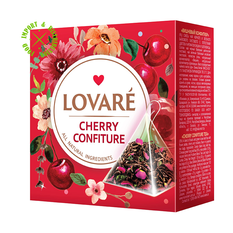 Herbata Lovare mieszanka herbat "Cherry Confiture" [15 piram. po 2gr]
