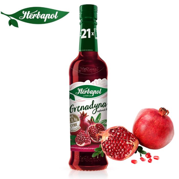 Herbapol Syrop o Smaku Grenadyna suplement diety [1 butelka = 410 ml]