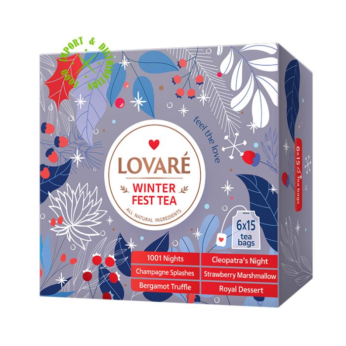 Herbata Lovare Kolekcja 6 smaków 90 Herbat "FEST Tea Set Winter" [90 tor. po 2g]