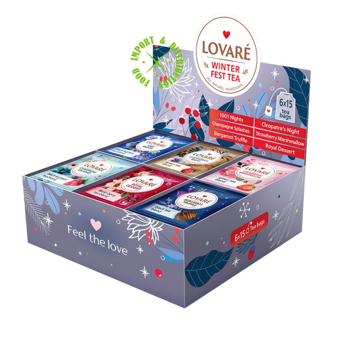 Herbata Lovare Kolekcja 6 smaków 90 Herbat "FEST Tea Set Winter" [90 tor. po 2g]