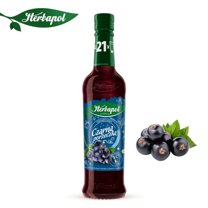 Herbapol Syrop o Smaku Czarnej Porzeczki suplement diety [1 butelka = 420 ml]