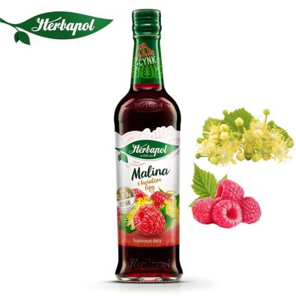 Herbapol Syrop o Smaku Maliny z lipą suplement diety [1 butelka = 420 ml]