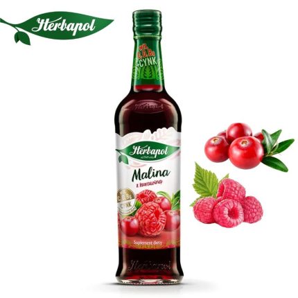 Herbapol Syrop o Maliny z żurawiną suplement diety [1 butelka = 420 ml]