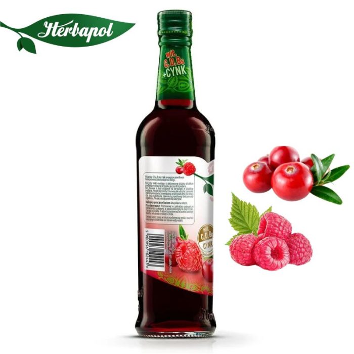 Herbapol Syrop o Maliny z żurawiną suplement diety [1 butelka = 420 ml]
