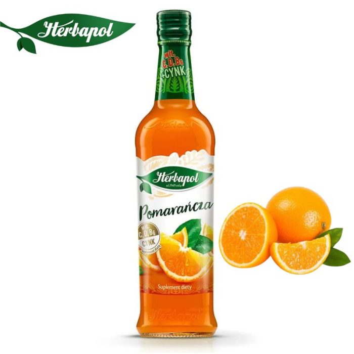 Herbapol Syrop o Smaku Pomarańczowym suplement diety [1 butelka = 420 ml]