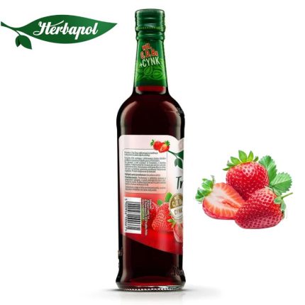 Herbapol Syrop o Smaku Truskawkowym suplement diety [1 butelka = 420 ml]