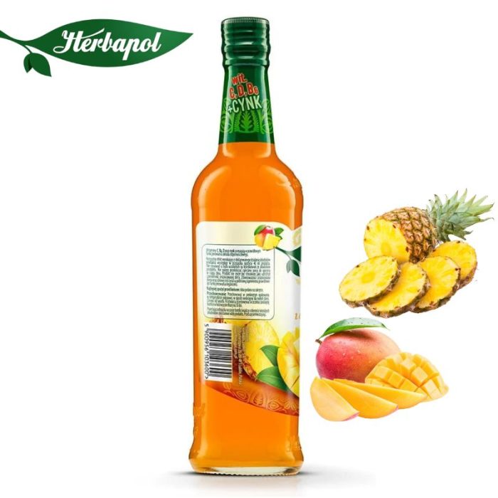 Herbapol Syrop o Smaku Mango z Ananasem suplement diety [1 butelka = 420 ml] (Kopia)