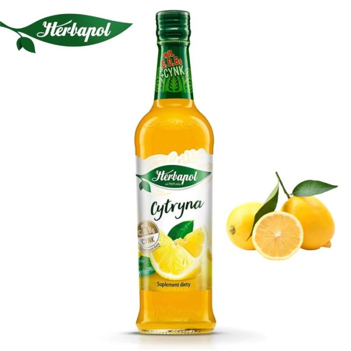 Herbapol Syrop o Smaku Cytryny suplement diety [1 butelka = 420 ml]