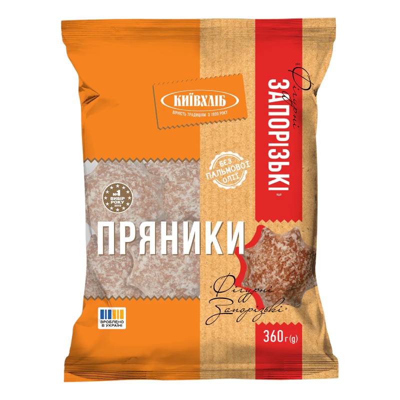 Kijów Chleb Pierniki _Zaporoskie_ 360g Pierniki w lukrze tradycyjne „Zaporoskie” Kijów Chleb 360 g - obrazek 1