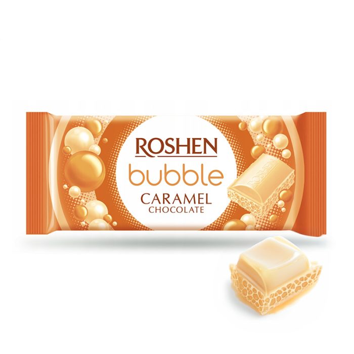 Czekolada Roshen biała karmelowa z bąbelkami [1 tabliczka =80g]