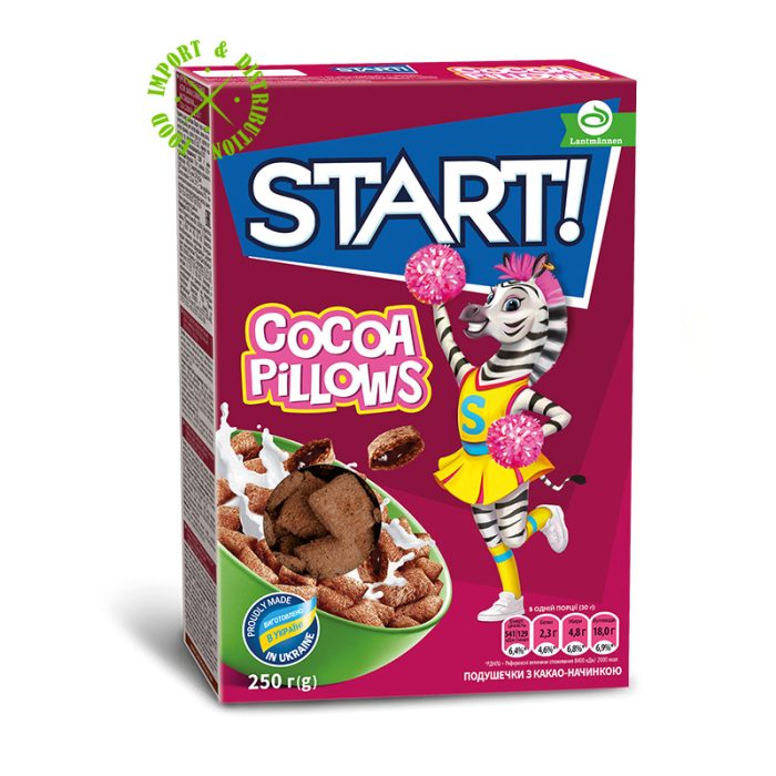 Płatki śniadaniowe Poduszeczki "START" z nadzieniem kakaowym [1 opak =250g]