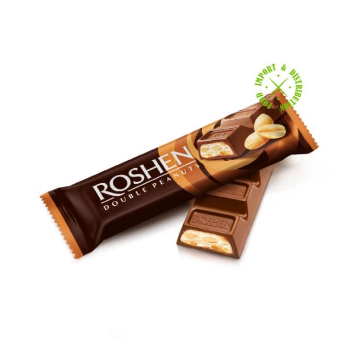 Baton Roshen Czekoladowy Double Peanuts z kremem Arachidowym [1 batonik =29g]