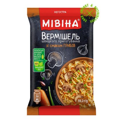 Makaron Instant zupka chińska "Miwina o smaku Grzybów" nieostra [1 opak =59,2g]