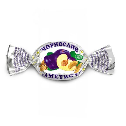 Cukierki Ametyst "Sliwka" w białej czekoladzie z orzechem włoskim [1 opak =1kg]