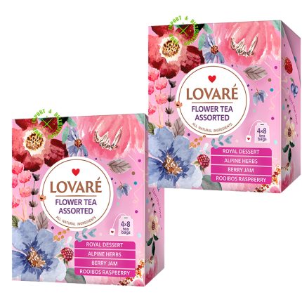 Zestaw Kwiatowych herbat prezent Lovare Assorted Flower 4 smaki 64 saszetki