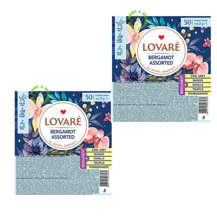 Zestaw czarnych Herbat Lovare Assorted Bergamot 100 torebek luzem po 2 g