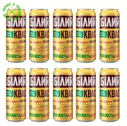Kwas Chlebowy Naturalny Taras Biały tradycyjny smak 0,5l [10 puszek = 5 L]
