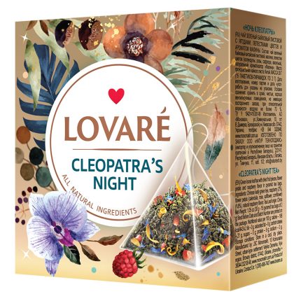 Herbata Lovare mieszanka kwiatowo-ziołowa Cleopatra’s Night Tea 15 piramidek po 2g
