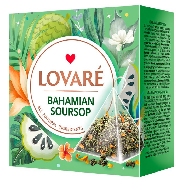 Herbata Lovare mieszanka kwiatowo-ziołowa Bahamian Soursop 15 piramidek po 2g