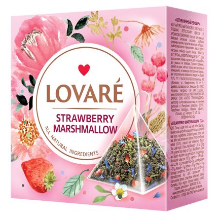 Herbata Lovare mieszanka kwiatowo-ziołowa Strawberry Marshmallow 15 piramidek po 2g