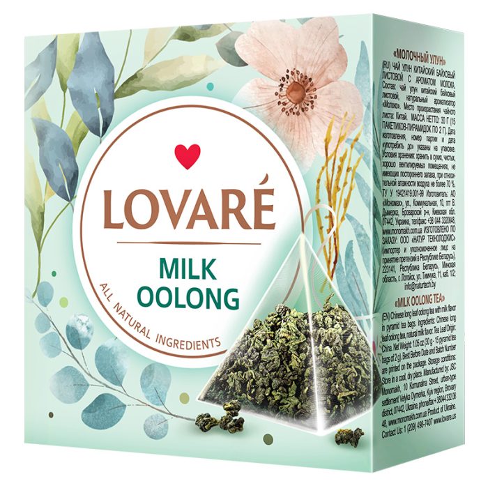 Herbata Lovare mieszanka kwiatowo-ziołowa Milk Oolong Tea 15 piramidek po 2g
