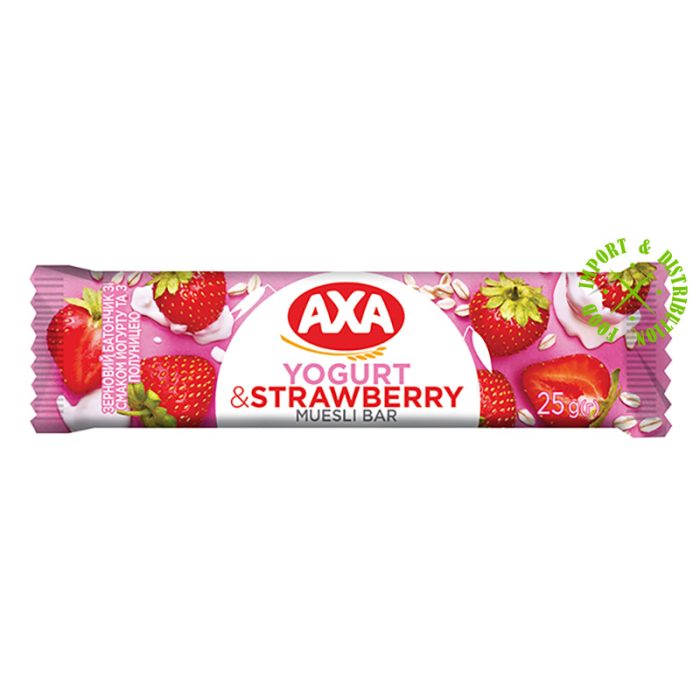 Baton owsiany zbożowy musli "AXA" o smaku Jogurtu z Truskawkami 25g