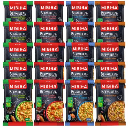 Makaron Instant zupka chińska Miwina 4 smaki po 5 szt 1184g