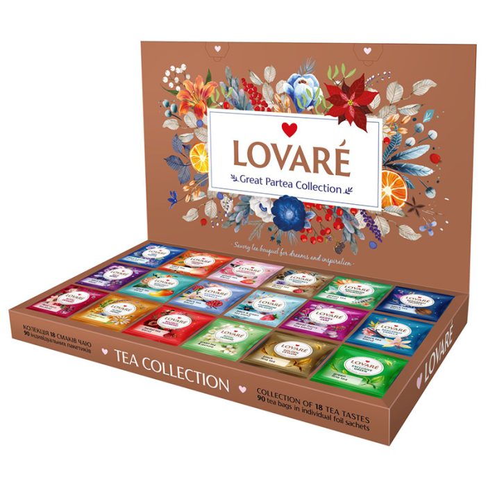 Herbata Lovare Kolekcja 18 smaków 90 Herbat "Winter Great Partea Collection" [90 tor. po 2g]