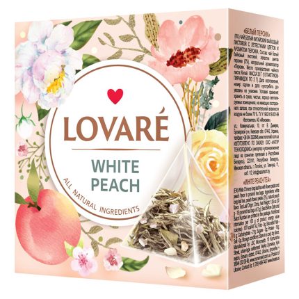 Herbata Lovare mieszanka kwiatowo-ziołowa White Peach 15 piramidek x 2g