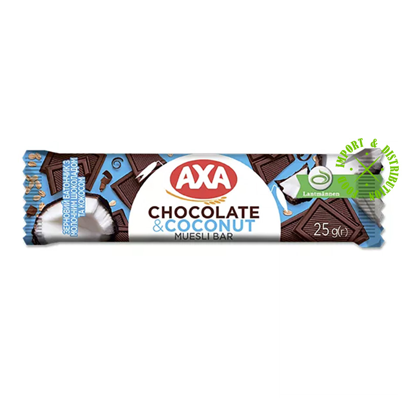 Baton owsiany zbożowy musli "AXA" z Mleczną Czekoladą i Kokosem 25g