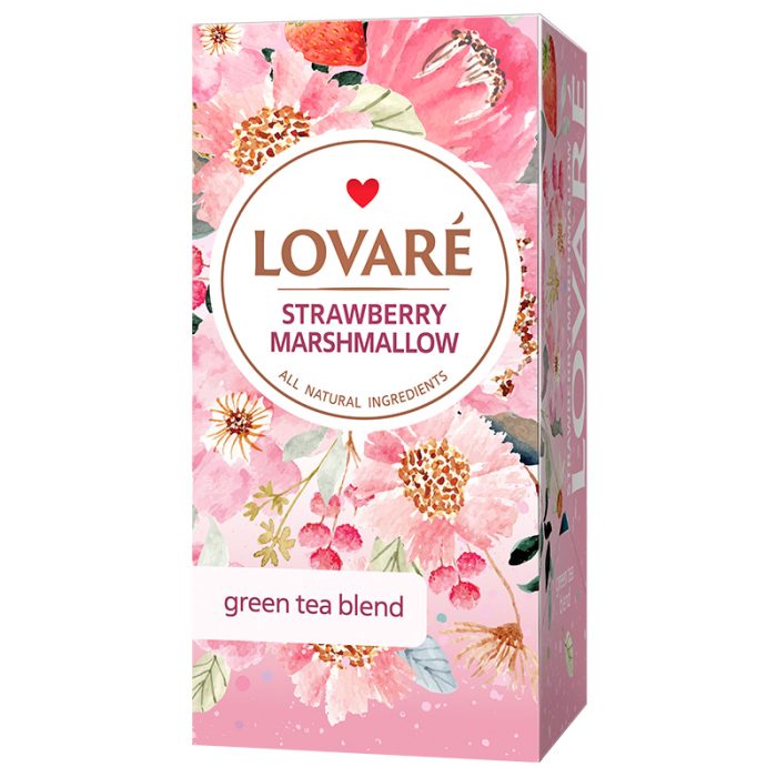 Herbata Lovare mieszanka kwiatowo-ziołowa Strawberry Marshmallow 24 torebki po 1,5gr