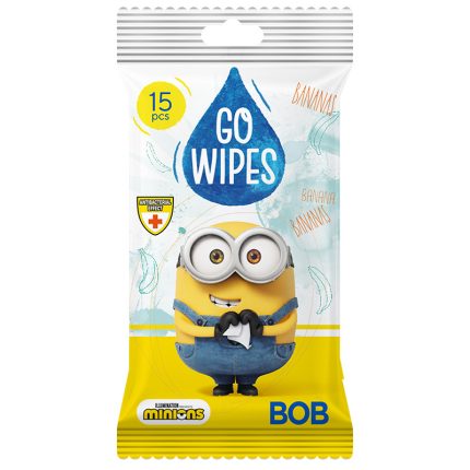 Antybakteryjne Wilgotne Chusteczki dla Dzieci „Minionki” GoWipes 15 szt