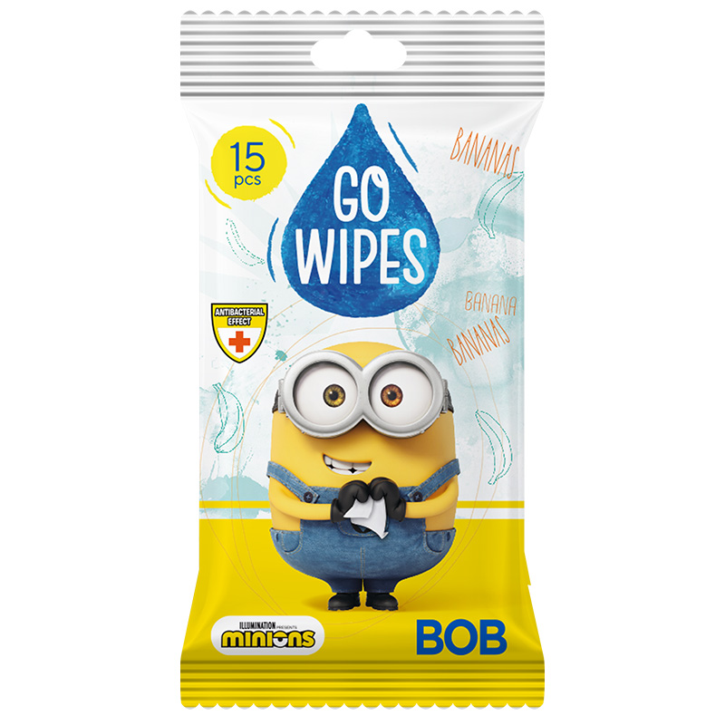 Antybakteryjne Wilgotne Chusteczki dla Dzieci „Minionki” GoWipes 15 szt