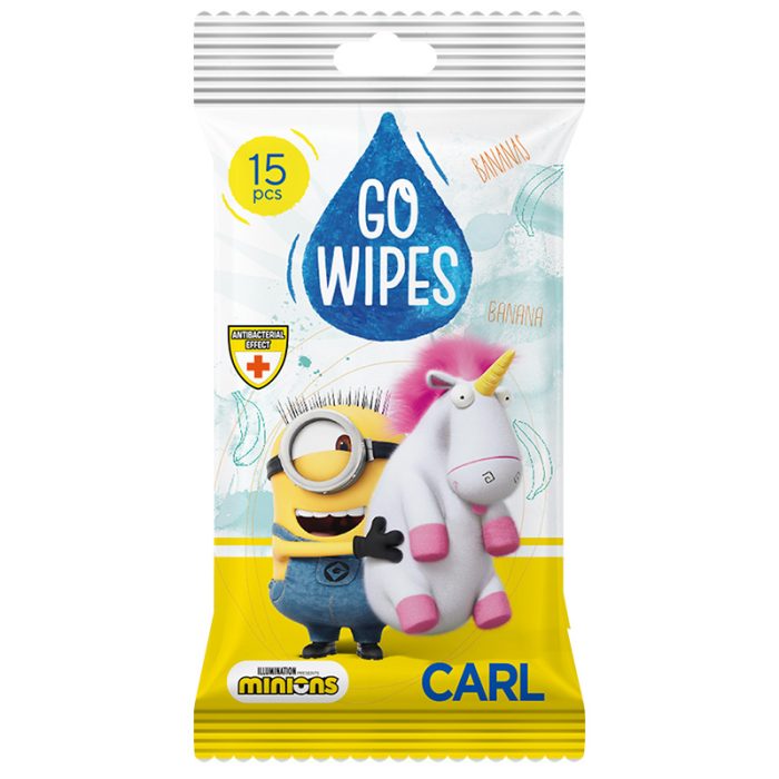 Antybakteryjne Wilgotne Chusteczki dla Dzieci „Minionki” GoWipes 15 szt