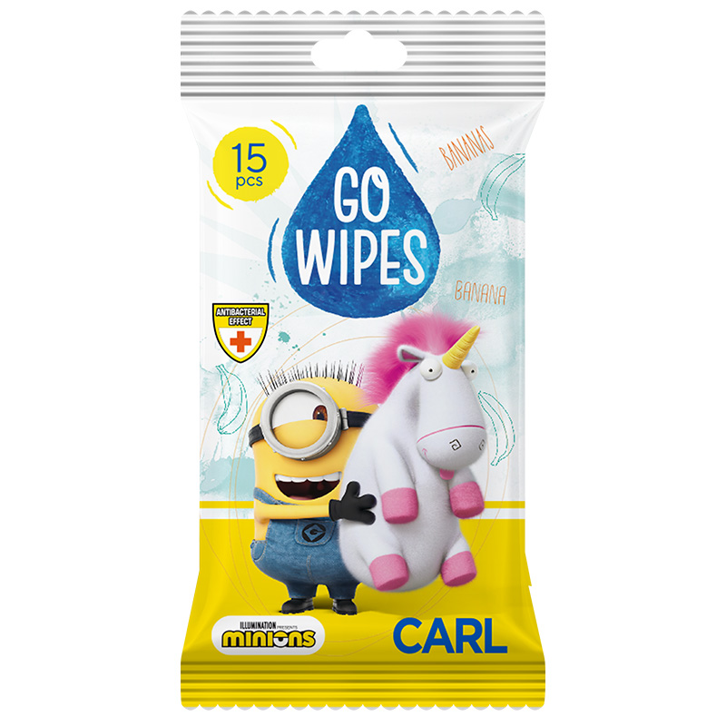Antybakteryjne Wilgotne Chusteczki dla Dzieci „Minionki” GoWipes 15 szt