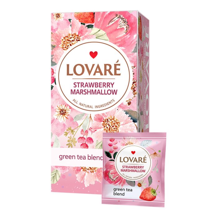 Herbata Lovare mieszanka kwiatowo-ziołowa Strawberry Marshmallow 24 torebki po 1,5gr
