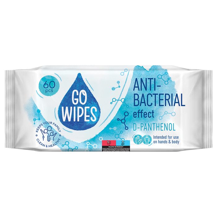 Wilgotne Chusteczki Antybakteryjne z D-Pantenolem GoWipes 60 szt