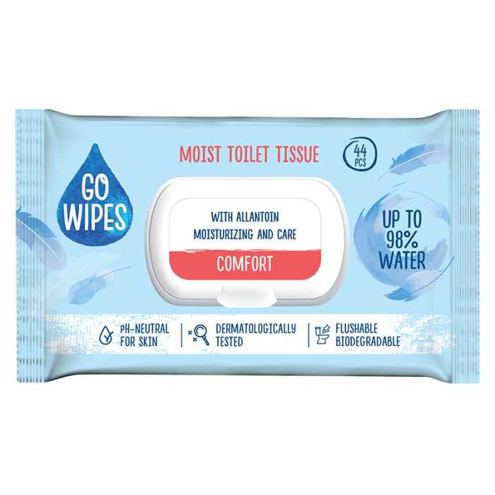 Wilgotny Papier Toaletowy dla Dorosłych „Comfort” z Klapką GoWipes 44szt