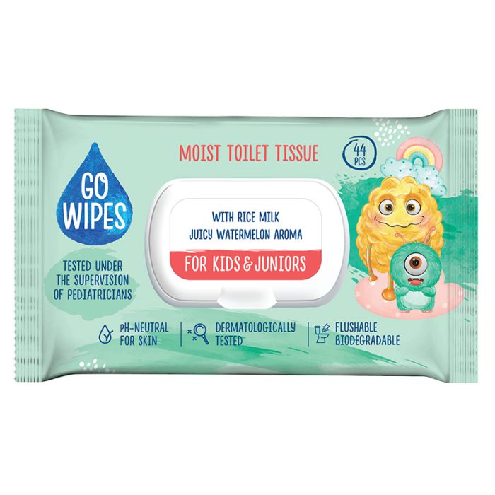 Wilgotny Papier Toaletowy Zapachowy dla Dzieci z Klapką GoWipes 44szt