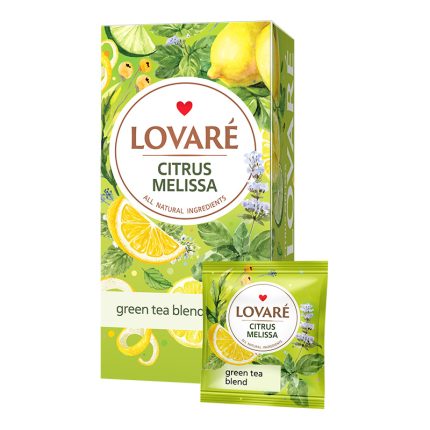 Herbata Lovare zielona liściasta w saszetkach Citrus Melissa 24 tor po 1,5g
