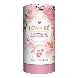 Herbata Lovare zielona Strawberry Marshmallow liściasta TUBA 80g