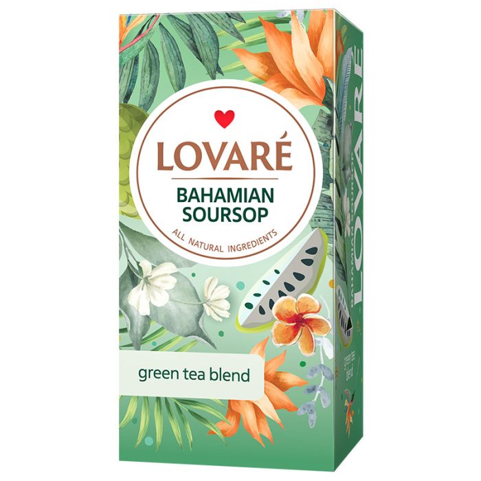 Herbata Lovare zielona liściasta w saszetkach Bahamian Soursop 24 tor x1,5g