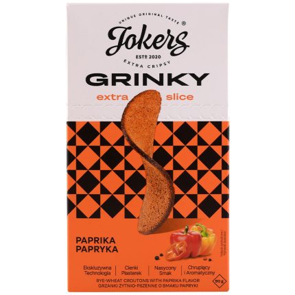 GRINKY grzanki Jokers żytnio-pszenne o smaku papryki 90 g