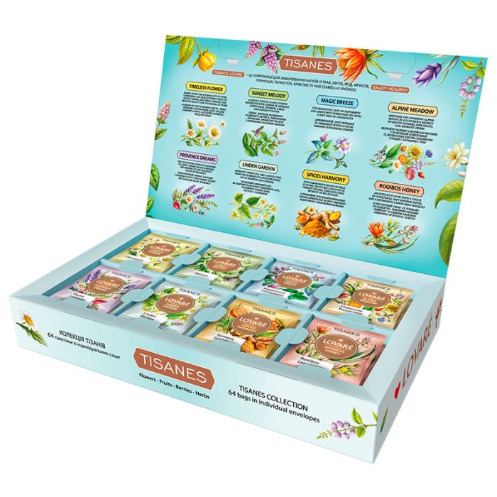 Zestaw ziołowych naparów Lovare Herbal Tea New Collection 8 smaków 56 tor