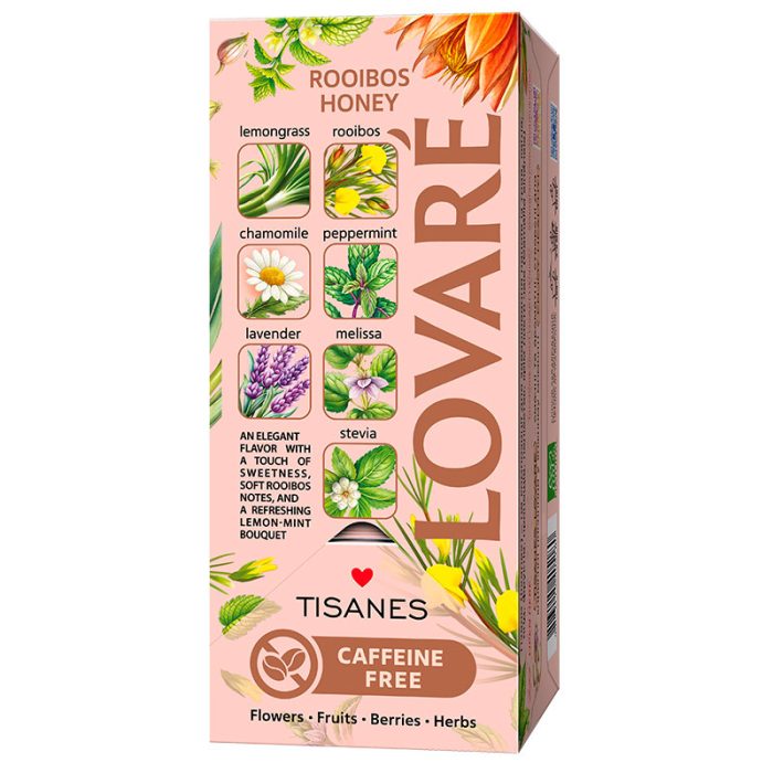 Herbata Lovare ziołowa liściasta w saszetkach Rooibos Honey 24 tor x 1,8g